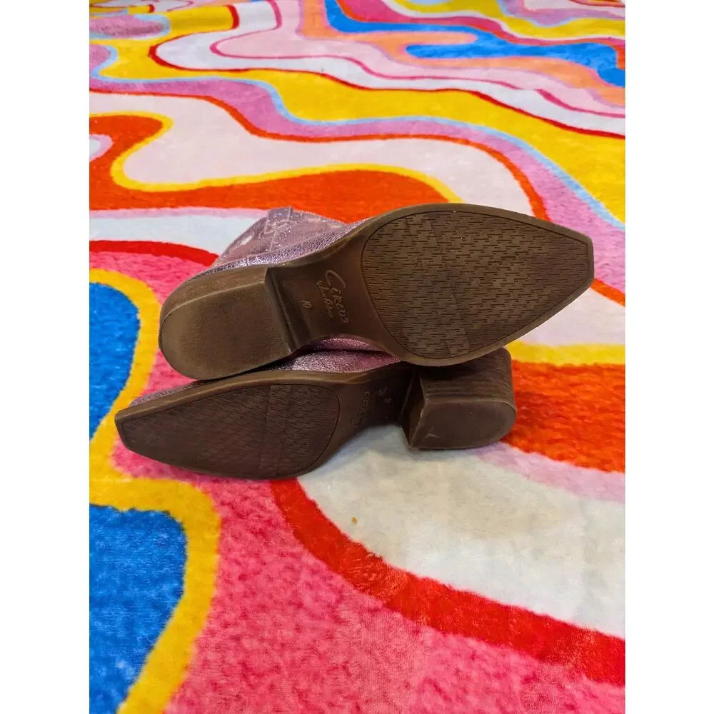 Circus NY by Sam Edelman Pink Metallic Jadia Cowboy Boots Size 10
